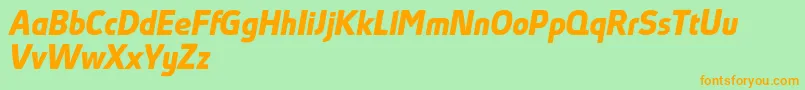 AbsolutProBoldItalicReduced Font – Orange Fonts on Green Background