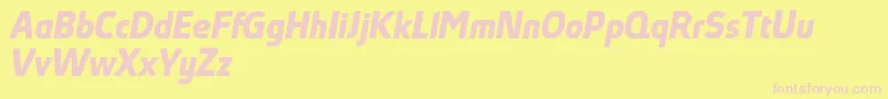 AbsolutProBoldItalicReduced Font – Pink Fonts on Yellow Background