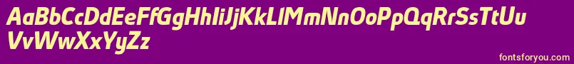 AbsolutProBoldItalicReduced Font – Yellow Fonts on Purple Background