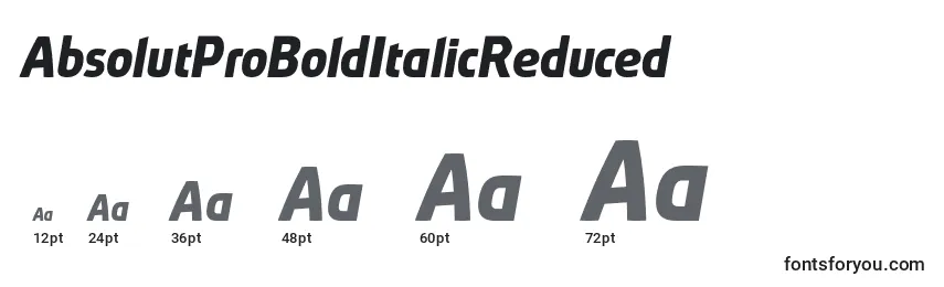 Размеры шрифта AbsolutProBoldItalicReduced (85004)
