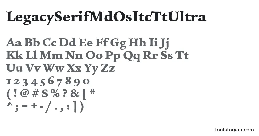 LegacySerifMdOsItcTtUltra Font – alphabet, numbers, special characters