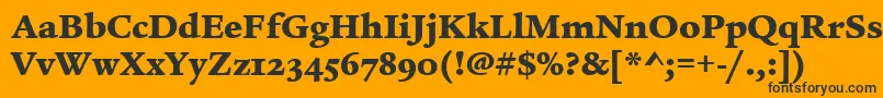 LegacySerifMdOsItcTtUltra Font – Black Fonts on Orange Background