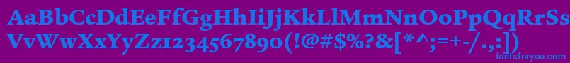 LegacySerifMdOsItcTtUltra Font – Blue Fonts on Purple Background