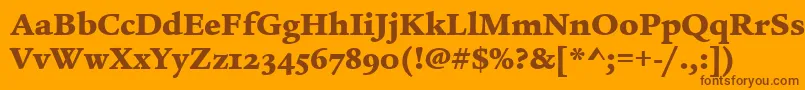 LegacySerifMdOsItcTtUltra Font – Brown Fonts on Orange Background