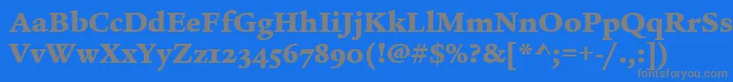 LegacySerifMdOsItcTtUltra Font – Gray Fonts on Blue Background