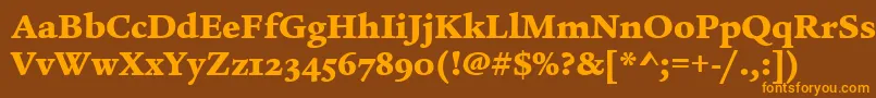 LegacySerifMdOsItcTtUltra Font – Orange Fonts on Brown Background