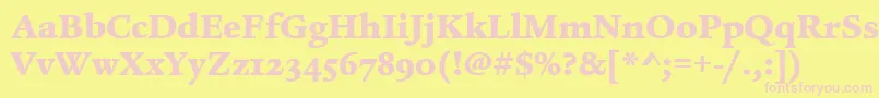LegacySerifMdOsItcTtUltra Font – Pink Fonts on Yellow Background