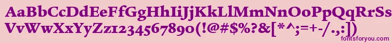 LegacySerifMdOsItcTtUltra Font – Purple Fonts on Pink Background