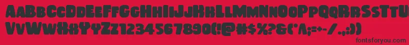 Rubberboybold-fontti – mustat fontit punaisella taustalla