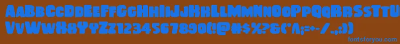 Rubberboybold Font – Blue Fonts on Brown Background