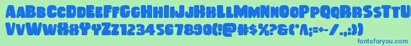 fuente Rubberboybold – Fuentes Azules Sobre Fondo Verde