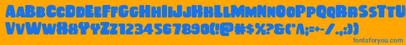 Rubberboybold Font – Blue Fonts on Orange Background