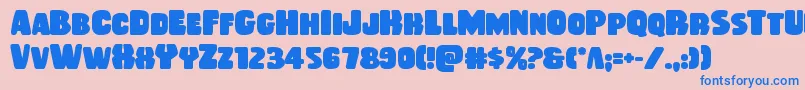 Rubberboybold Font – Blue Fonts on Pink Background