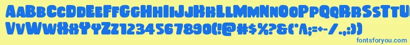 Rubberboybold Font – Blue Fonts on Yellow Background