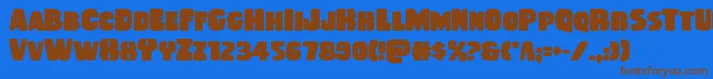 Rubberboybold Font – Brown Fonts on Blue Background