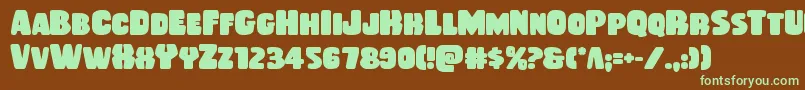 Rubberboybold Font – Green Fonts on Brown Background