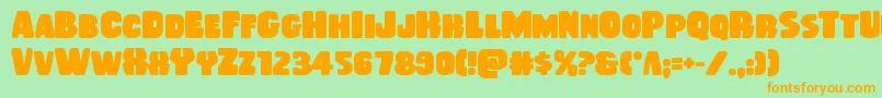 Rubberboybold Font – Orange Fonts on Green Background