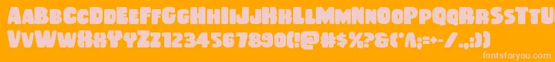 Rubberboybold Font – Pink Fonts on Orange Background