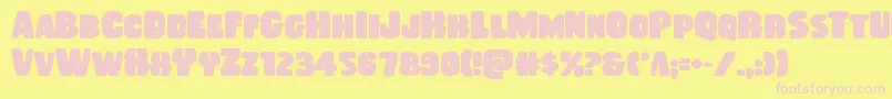 フォントRubberboybold – ピンクのフォント、黄色の背景