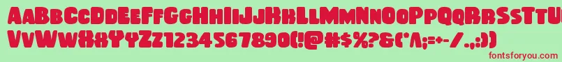 Rubberboybold Font – Red Fonts on Green Background