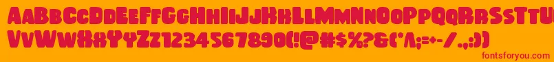 Rubberboybold Font – Red Fonts on Orange Background