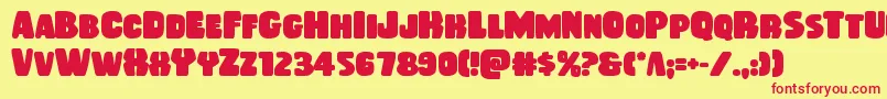Rubberboybold Font – Red Fonts on Yellow Background