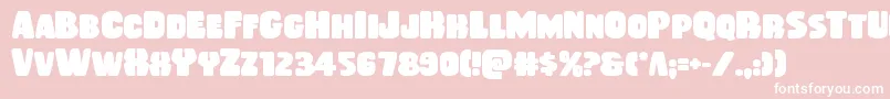 Fonte Rubberboybold – fontes brancas em um fundo rosa