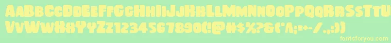 Шрифт Rubberboybold – жёлтые шрифты на зелёном фоне