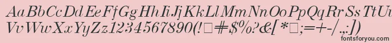 フォントUsualNewItalic – ピンクの背景に黒い文字