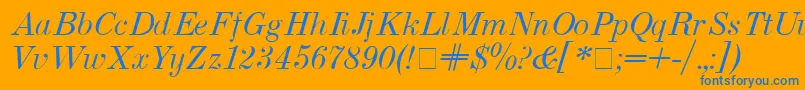 フォントUsualNewItalic – オレンジの背景に青い文字