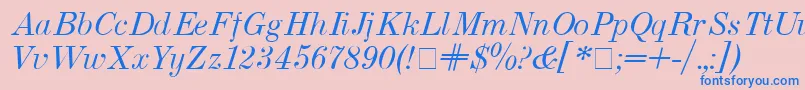 UsualNewItalic Font – Blue Fonts on Pink Background