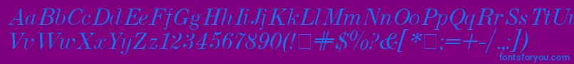 UsualNewItalic Font – Blue Fonts on Purple Background