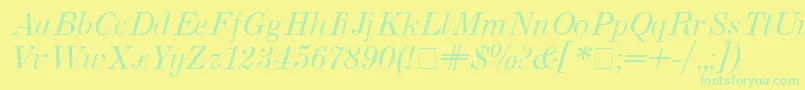 UsualNewItalic Font – Green Fonts on Yellow Background