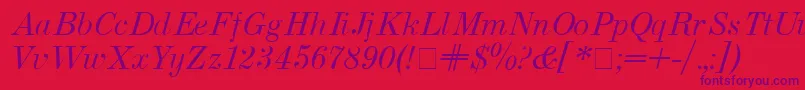 UsualNewItalic Font – Purple Fonts on Red Background