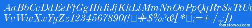 フォントUsualNewItalic – 青い背景に白い文字