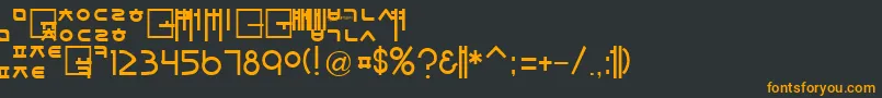 フォントSorawinPlain – 黒い背景にオレンジの文字