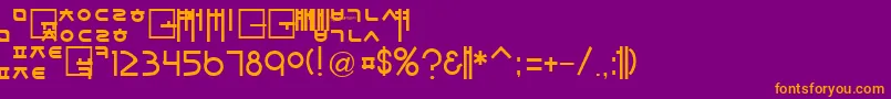 SorawinPlainフォントについての詳細 フォントSorawinPlain – 紫色の背景にオレンジのフォント