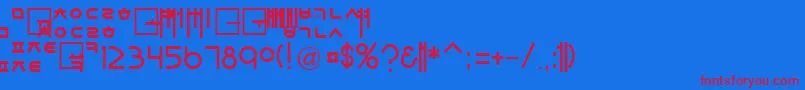 SorawinPlain Font – Red Fonts on Blue Background