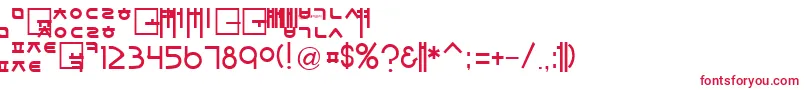フォントSorawinPlain – 白い背景に赤い文字