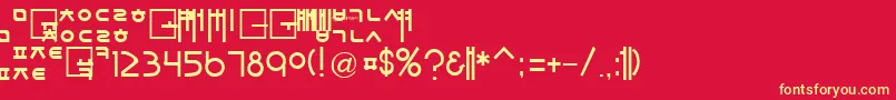 フォントSorawinPlain – 黄色の文字、赤い背景