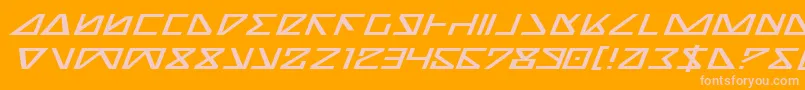 Fonte NickTurboExpandedItalic – fontes rosa em um fundo laranja