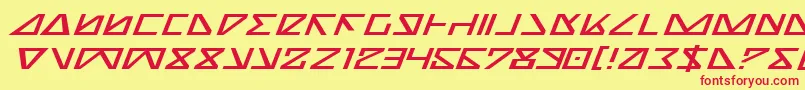 NickTurboExpandedItalic Font – Red Fonts on Yellow Background