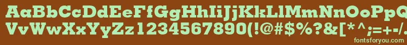 JaakBlackSsiExtraBold-fontti – vihreät fontit ruskealla taustalla