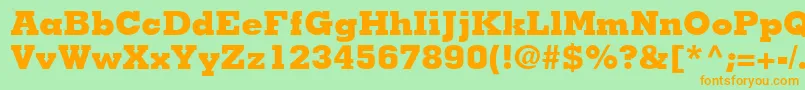 JaakBlackSsiExtraBold Font – Orange Fonts on Green Background