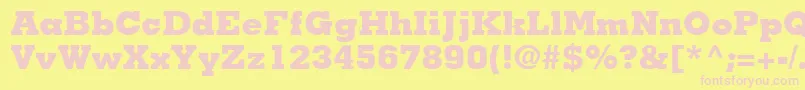 JaakBlackSsiExtraBold-fontti – vaaleanpunaiset fontit keltaisella taustalla