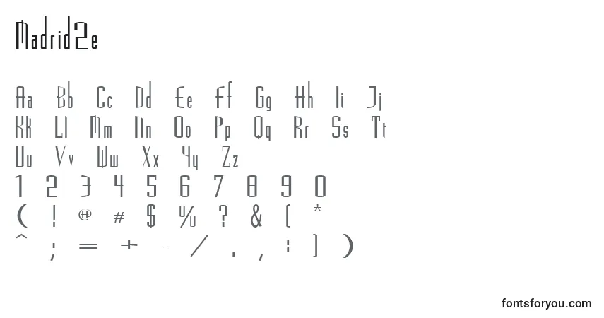 Шрифт Madrid2e – алфавит, цифры, специальные символы