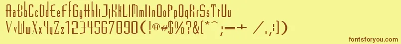 Madrid2e Font – Brown Fonts on Yellow Background