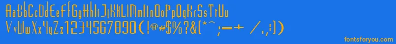 Madrid2e Font – Orange Fonts on Blue Background