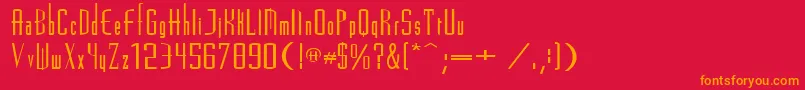 Madrid2e-Schriftart – Orangefarbene Schriften auf rotem Hintergrund