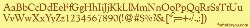 GoudycatalogueRegularDb Font – Brown Fonts on Yellow Background